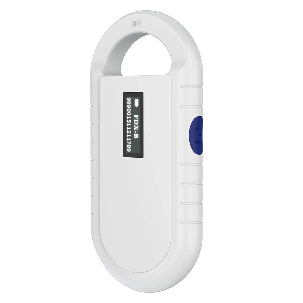 Vbestlife Escáner portátil de Chips para Mascotas, 134.2kHz Compatibilidad con ISO 11784/11785 FDX-B e ID64 RFID, Lector RFID de Animales de Mano Animales/Mascotas/Perros/Gatos/Cerdos