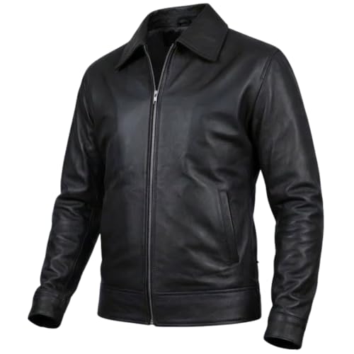 Image of Men's Suede Shirt Zipper Jacket Full Zip Casual Vintage Jackets Suede Leather Jackets for Mens