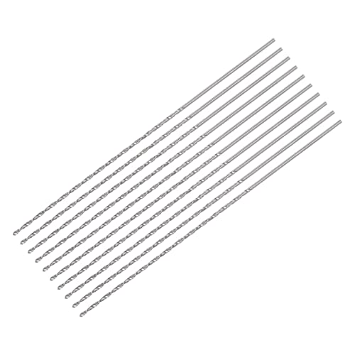 Uxcell 10 Pcs 1.2Mm Mini Micro Twist Drill Bits, High-Speed Steel Straight Shank Extra Long Drill Bit 100Mm For Aluminum Alloy #TOP26