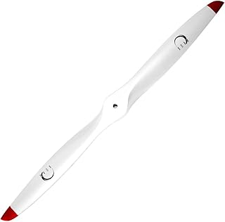 XOAR PJM 28x8 White The Sword RC Model Airplane Propeller. 28 Inch 2 Blade Painted Wood Prop with Red Tips for Gas Engines