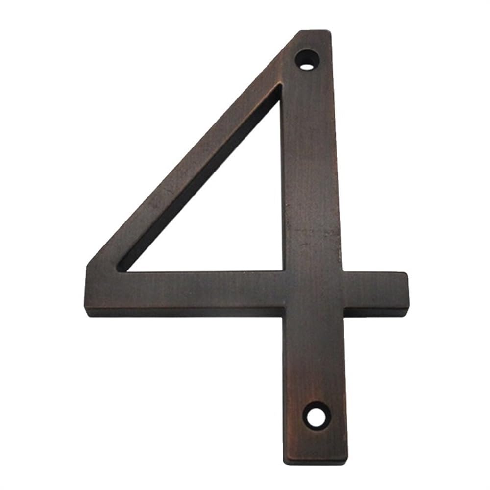 Door Numerals, Aged Bronze House Numbers 0-9 4 Inches 101mm Zinc Alloy Screw Mounted Outdoor(Aged Bronze 4)