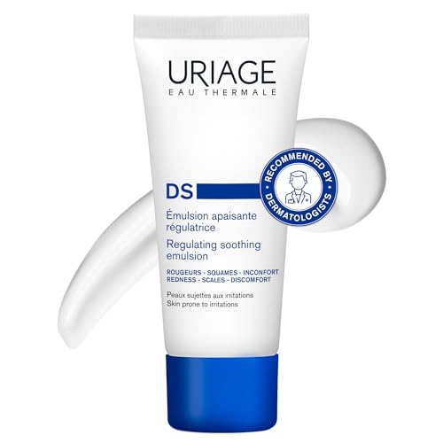 Uriage DS Émulsion Apaisante Régulatrice - Glycérine et Beurre de Karité - Réduit les Squames, Irritations - Purifie & Limite les Récurrences - Émulsion Hydratante Légère - Visage & Corps - 40ml