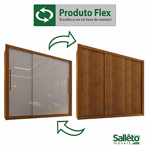 Guarda Roupa Casal 3 Portas 4 Gavetas Costa Rica Sallêto Móveis Cinamomo/off