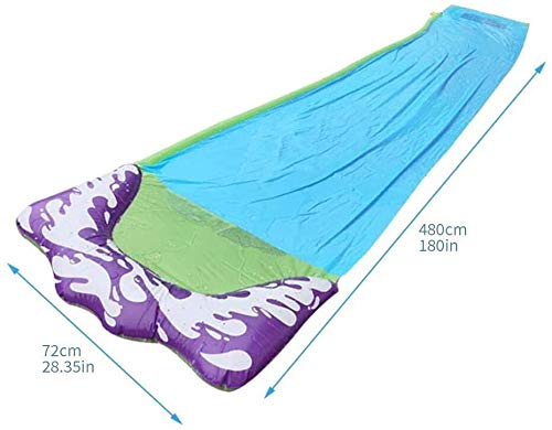 Lawn Water Slides Slip - 15.7 FT Rainbow Slip Slide Play Center with Splash Sprinkler and Inflatable Crash Pad-Children Swimming Pool Games Outdoor Water Toys Apply to Backyard for Kids