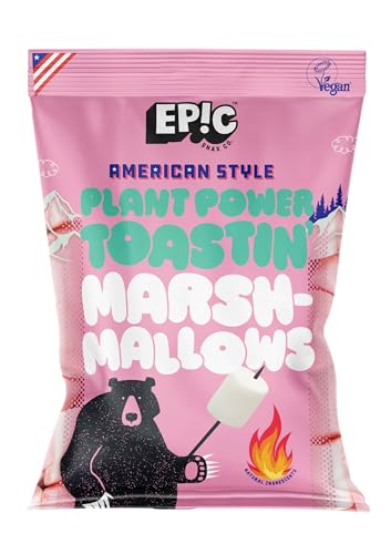 EPIC SNAX CO American Style White Plant Power Toastin Marshmallows Gluten Free & Vegan Friendly Perfect for Toasting 200 g (Pack of 1)