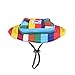 WINOMO Round Brim Pet Cap Stripe Pet Dog Mesh Porous Sun Cap with Ear Holes for Small Dogs (Size S Diameter:15CM/5.9inch Head Circumference:27cm/10.6inch)