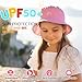 HONGTEYA Kids Sun Hat UPF 50+ Double Side Bucket Hats for Boys Girls Summer Sun Protection Wide Brim Unisex Beach Outdoor Pink