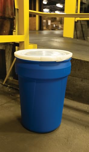 Eagle Tambor de plástico de 30 galões com tampa, trava de alavanca de plástico, 72 x 53 cm, tambor d