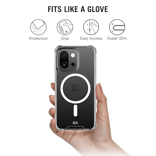 Image of DailyObjects Clear Magnetic Phone Case Cover Compatible with OnePlus 13s | Wireless Charging Slim Back Cover | 2 Layer Edge Protection & Shockproof