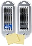 TUL Needlepoint Fine Retractable Gel Pens 0.5mm Black/Blue (2 4-packs) + Raditopia Sticky Notes...