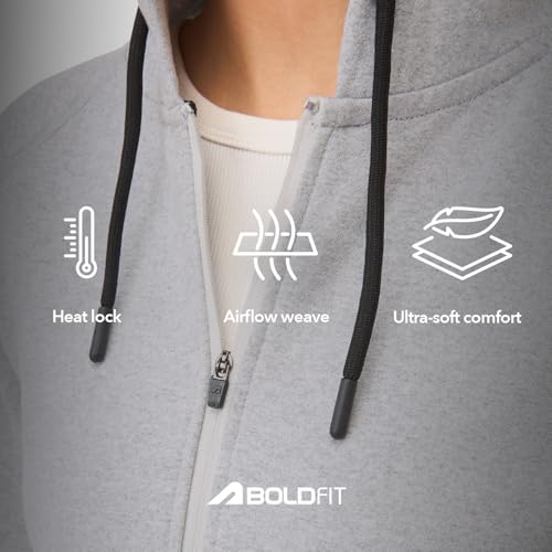 Image of Boldfit Sweatshirt for Woman Long Sleeve Hoodies for Women Full Zipper Winter Jacket for Woman Lightweight Winter wear for Women Stylish