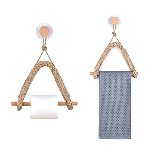 Toallero Baño Adhesivo Toalleros Anilla Autoadhesivo/Baño Portarollo Papel Higiénico Sujetador de Papel Montura de Pared, Accesorio Retro de rollo de papel