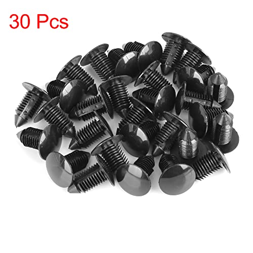 X AUTOHAUX 30 szt. Średnica otworu 10 mm plastikowa śruba nity klipsy mocujące czarne do samochodu