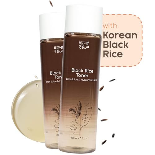 Image of Black Rice Toner With Birch Juice & Hyaluronic Acid For Unisex | Deeply Hydrates, non-comedogenic & Balances Skin's PH | Suitable For All Skin Types | 150ml (Pack of 2)