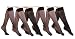 6 Pairs Womens Sheer Fashion Trouser Socks, Patterned Nylon Knee Highs-3230A