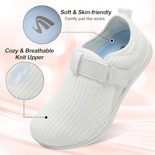 Image of Spesoul Wide Womens Walking Shoes Adjustable Diabetic Shoes Breathable Zero Drop Barefoot Shoe Neuropathy Edema Nursing Shoe Wide Width Sneakers