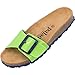 Produktbild Palado Pantoletten Damen Malta EGS Lack  bequeme Sandalen Made in Spain - Hausschuhe mit dämpfendem Kork-Fußbett - modische Sommerschuhe Hellgrün/Blau UK5,5 - EU38