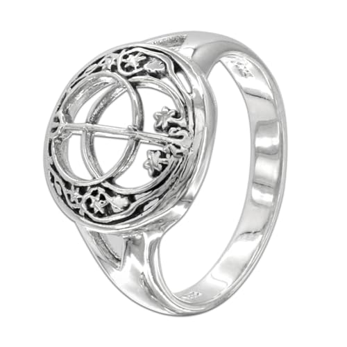 Moonlight Mysteries Sterling Silver Chalice Well Ring Symbol of Avalon and Divine Feminine Size 11