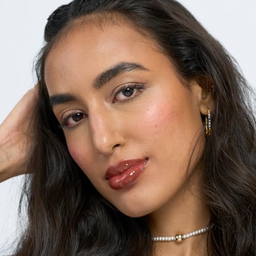 Image of FAE Beauty Peptide Hydrating & High Shine Tinted Lip Gloss (12gm) | With Passionfruit Oil & Argireline to Smoothen, Even, and Soften Lips | Non Sticky | Vegan | Shade Soaring | Nude Brown Gloss