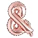 16" inch Single Rose Gold Alphabet Letter Number Balloons Aluminum Hanging Foil Film Balloon Wedding Birthday Party Decoration Banner Air Mylar Balloons (16 inch Rose Gold &)