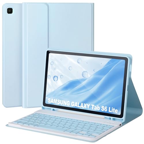 APHBZGE Funda con teclado para Samsung Galaxy S6 Lite 10,4 2024/2022/2020, teclado Bluetooth...