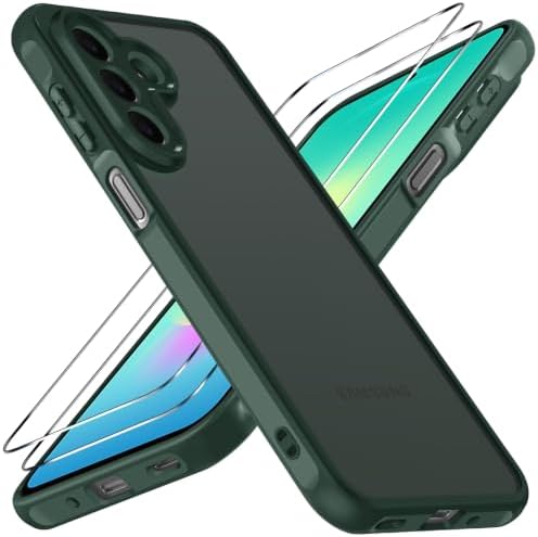 ivoler Hülle für Samsung Galaxy A27 5G mit 2 Stück Panzer Schutz Glas, [Militärstandard] Stoßfest [Kameraschutz] Handyhülle, Matt Durchscheinende Rückseite Anti-Fingerabdruck Case,