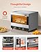 VEVOR Commercial Convection Oven, 66L/60Qt, Half-Size Conventional Oven Countertop, 1800W 4-Tier Toaster w/Front Glass Door, w/Trays Wire Racks Clip Gloves, 120V