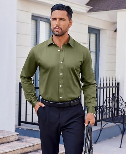 COOFANDY Mens Dress Shirt Long Sleeve Wrinkle Free Formal Shirts Business Casual Button Down Shirts2