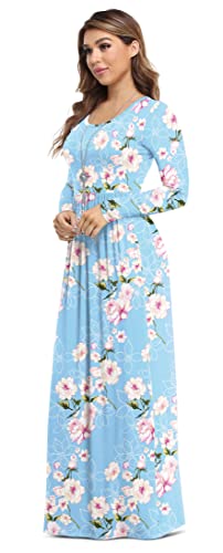 Image of VIISHOW Women's Long Sleeve Loose Plain Maxi Dresses Casual Long Dresses with Pockets