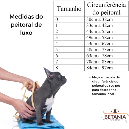 Coleira Peitoral Em Couro Reforçada Regulável Luxo Cachorro N.4/5/ 6 (4, Caramelo)