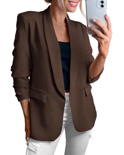 KIRUNDO Womens Blazer 2026 Fall Business Casual Jackets(Coffee, M) - image 1