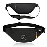 NORTH PRODUCTS-RIÑONERA Deportiva Hombre - Mujer-con Conector para Auriculares y 3 Bolsillos con Cremallera y cinturón Ajustable (Negro)