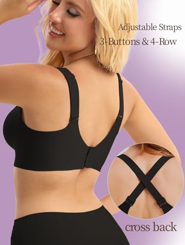 Image of Scalloped Lift Bras for Women No Underwire Buttery Soft Push Up Wireless Bras V Neck Seamless Bralettes