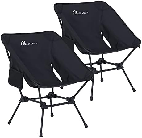 MOON LENCE Camping Chairs 2 Pack, Compact Backpacking Chairs, Portable Folding Chairs with Side Pockets Lightweight Heavy Duty for Camping Backpacking Hiking