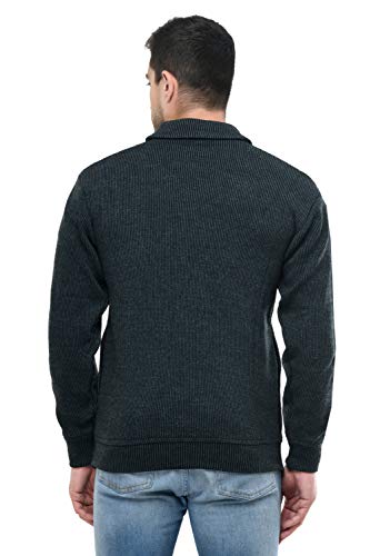 Image of MANRA MANRA Men Zipper Thick Fabric Woolen Winterwear Full Sleeve Collar with Side Pockets Jacket /Sweater