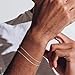 Moodear Thin 8In Mens Bracelet Sets - Dainty Stackable 925 Sterling Silver Cuban Link Snake Chain Trendy Mens Bracelets Jewelry