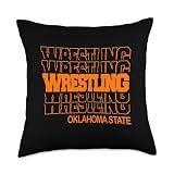 Wrestling Oklahoma State in Modern Stacked Lettering Throw Pillow