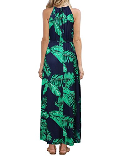 Image of HUSKARY Womens Summer Sleeveless V Neck Spaghetti Strap Pockets Beach Boho Vacation Casual Spring Maxi Dress