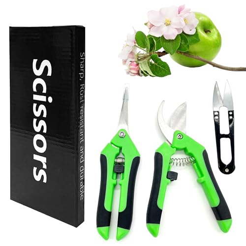 OHYER Ciseaux à Fleurs Coupe Bypass Bois Sec Coupe Branche Sécateur avec Lames Droites en Acier Inoxydable Secateur de Jardin à économie de Travail Fleurs Outils pour bonsaïs Toile à découper (3)