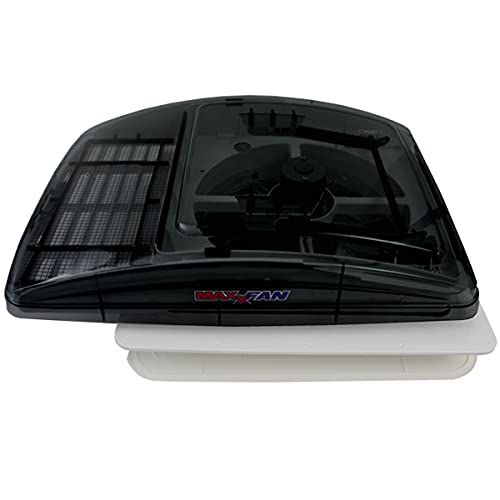 pro-Styling MAXXFAN Deluxe schwarz getönte Klarglas Dachluke Dachfenster Dachhaube 40x40 cm mit Ventilator