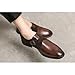 Men's Double Monk Strap Dress Shoes, Fashionable Slip-Resistant Dress Footwear for Business Casual, Office & Formal Wear,Brown,6.5