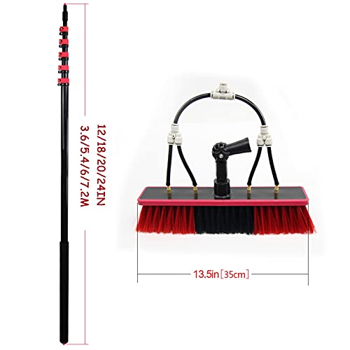 Cepillo cópico para Limpiar Cristales Cepillo de Limpieza para Ventanas Kit de Limpieza de Ventanas pértiga con Agua/Manguera Limpieza de Paneles fotovoltaicos y solares