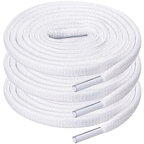 UpUGo 3 Pair Oval Shoe Laces Half Round 1/4 Shoelaces for Athletic Running Sneakers Shoes Boot Strings