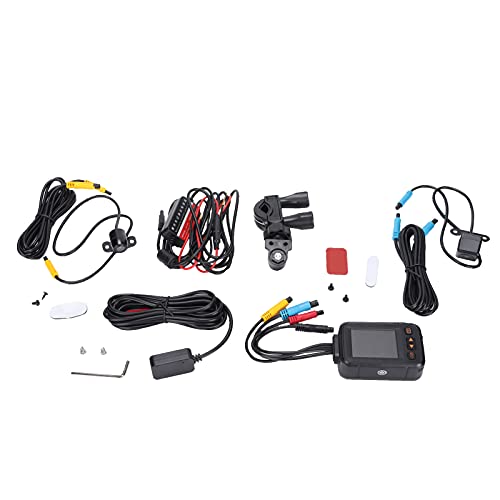 Câmera para motocicleta, tela LCD de lente dupla à prova d'água Câmera Dash para motocicleta
