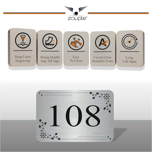 Image of customize room, flat number plates Sign, 6x4 Inch, Durable All-Weather Steel, Self-Adhesive