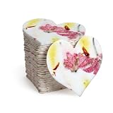 50pcs Small (1.75" hx1.5 w) Pink & Yellow Heart Gift Wrap Tags Seed Paper β Writable & Plantable Wildflower, Mom's Gift for Birthday, Use for Wedding, Baby Shower, & Heart Party Favors