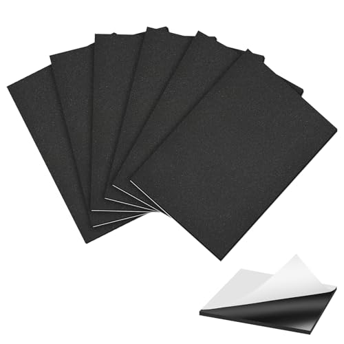 Phiocxem 8 Pcs Adhesive Foam Padding Sheets 4” X 4” X 1/8”/3mm Thick,Black Closed Cell CR Foam Pads Anti-Slip,Neoprene Rubber Pad Self Stick for Furniture Protection,Containers,Halloween Decor,