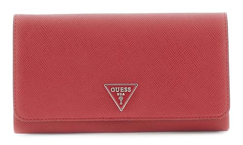Sac à épaule Guess Noelle II Xbody Flap finitions premium et simili cuir grainé rouge