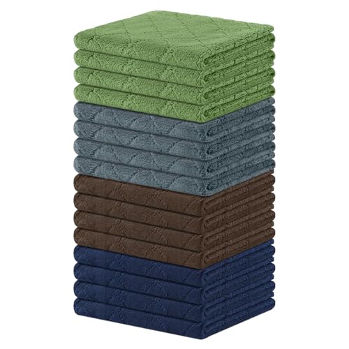 Homaxy Super Soft Absorbent Coral Velvet Dish Cloths 16 Pack, 13" x 19"