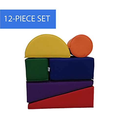 Factory Direct Partners 12273-As Softscape Toddler Builder Set, Colorful Soft Foam Playtime Building Blocks For Infants And Kids (12-Piece Set) - Assorted #TOP2